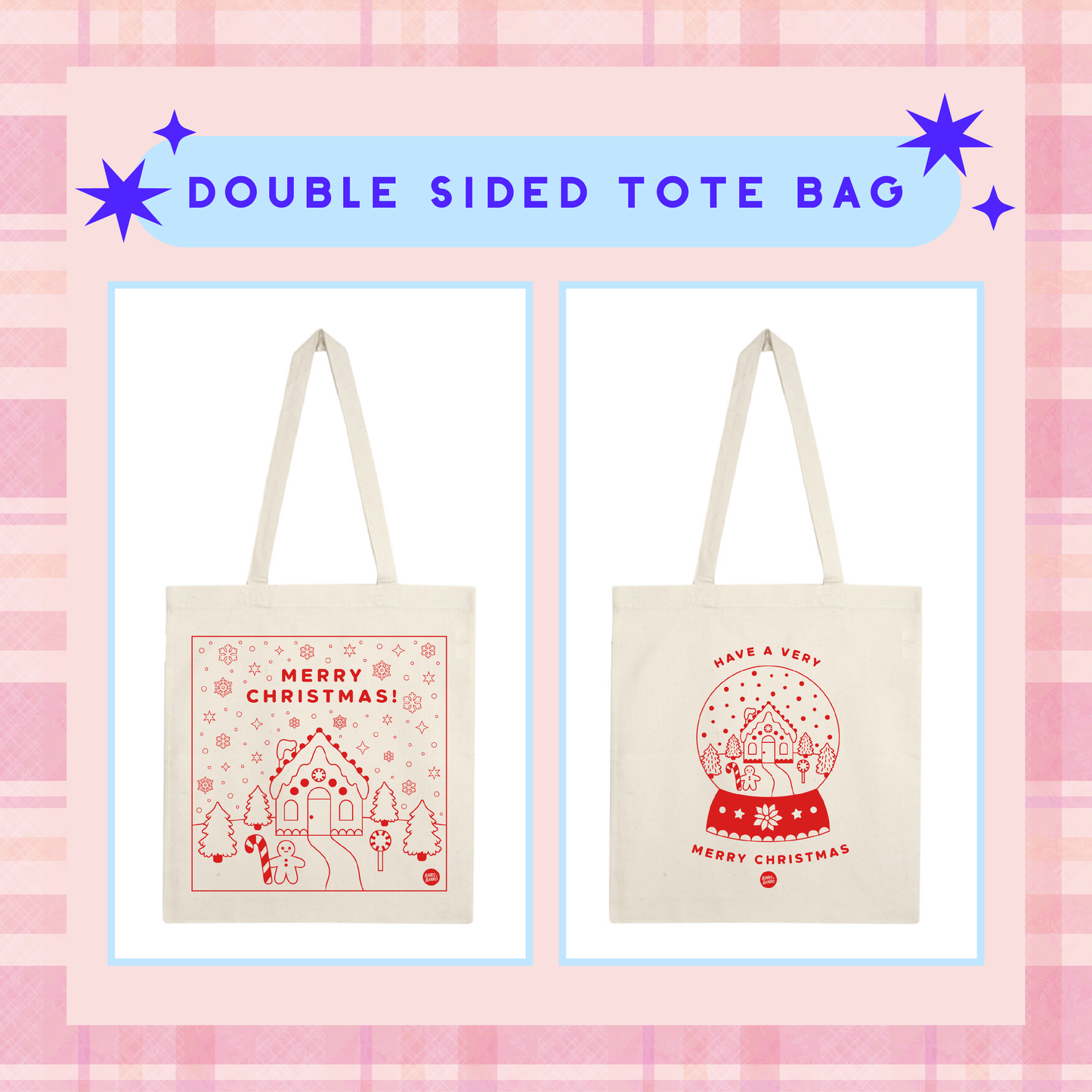 Double Sided Christmas Tote Bag