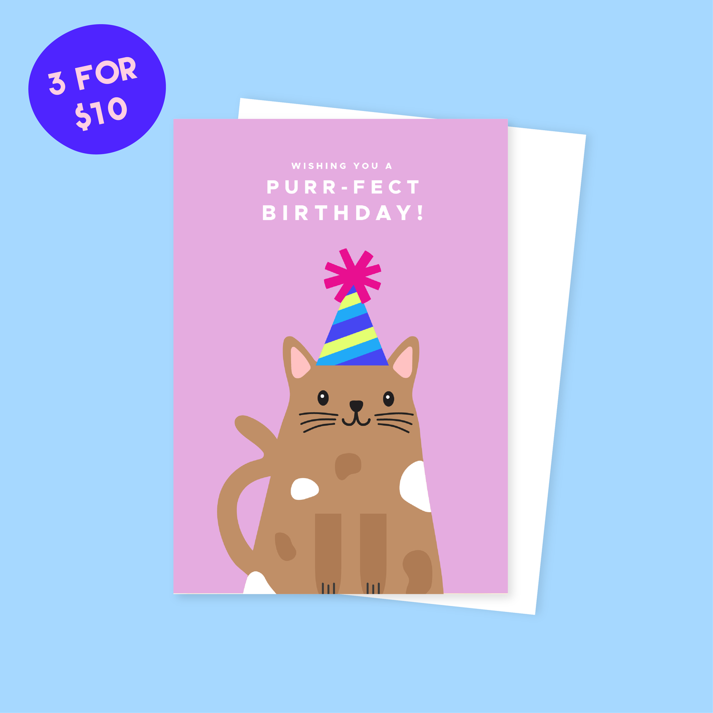Party Kitty Birthday Card