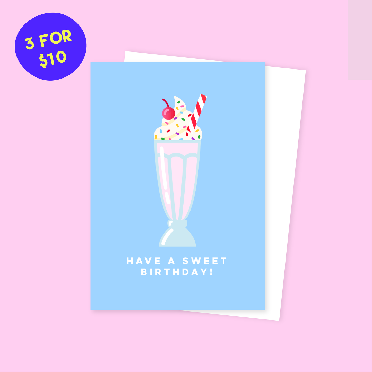 Milkshake Birthday Card