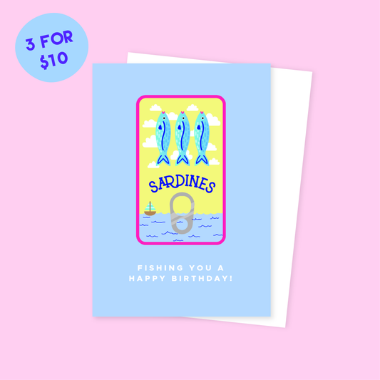 Sardine Birthday Card